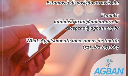 AGBAN permanece em atendimento on-line.