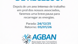 Recesso entre os dias 24/12 e 3/01