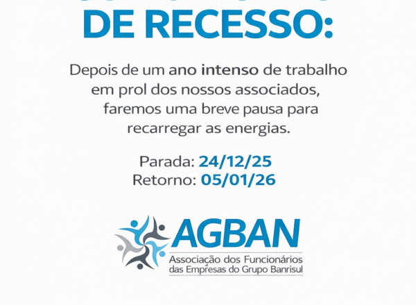 Recesso entre os dias 24/12 e 3/01