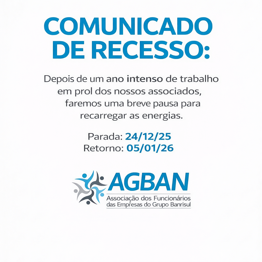 Recesso entre os dias 24/12 e 3/01
