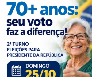 AGBAN incentiva os idosos a votarem neste domingo (25) para ajudarem a definir os rumos do país